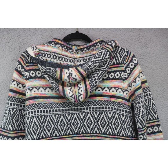 Monteau LA Aztec Long Hooded Open Cardigan-Size Small-Pockets - Picture 9 of 10